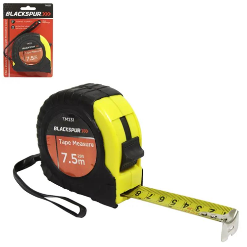 Blackspur 7.5m X 24mm Tape Measure With Protective Cover Blackspur 7.5m X 24mm Tape Measure With Protective Cover